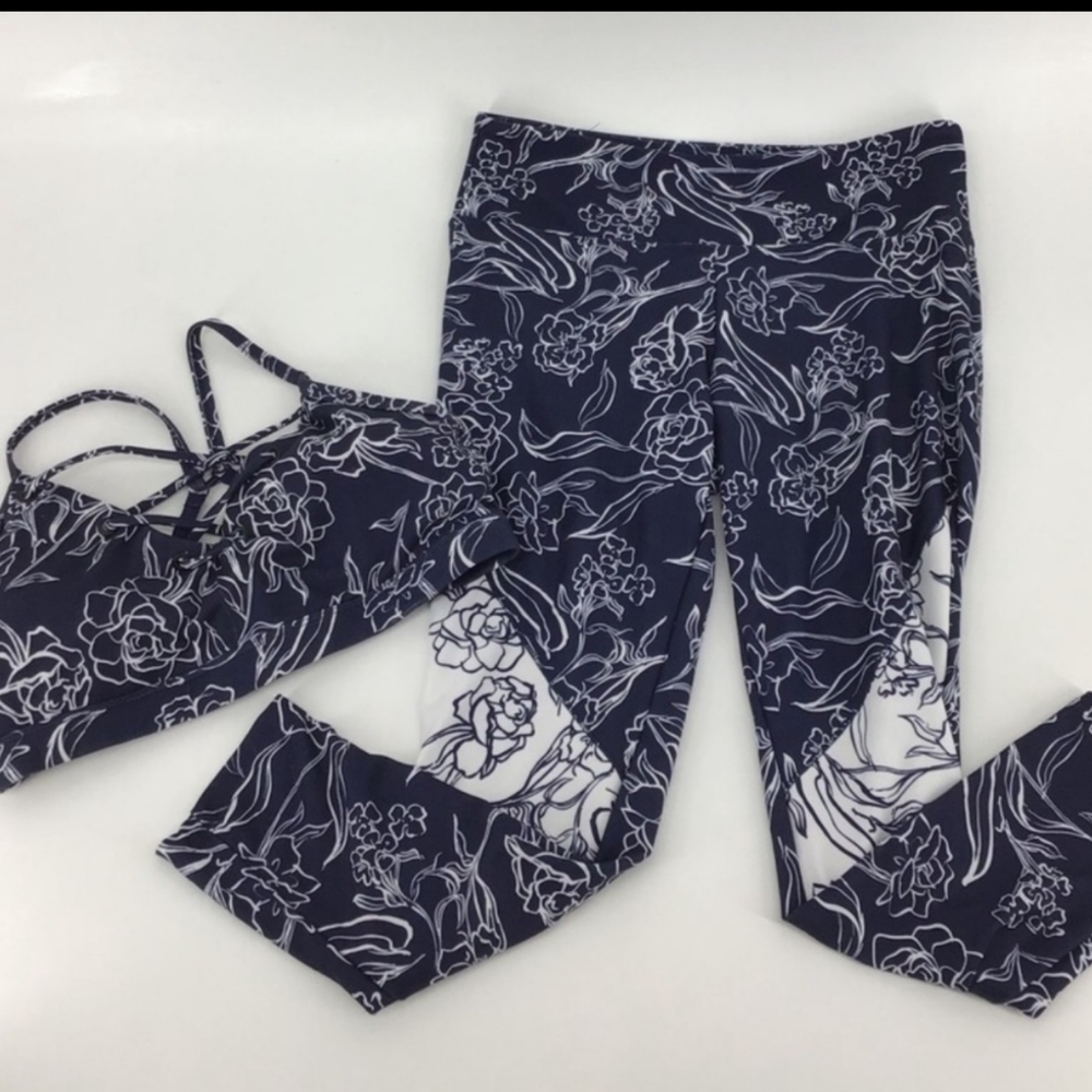 Navy and White Workout Set
